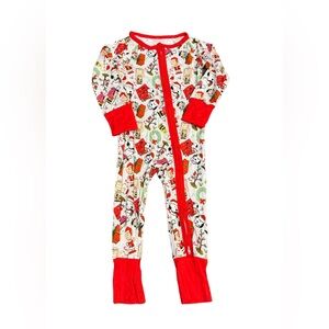 Festive Red and White Baby Onesie Charlie Brown Peanuts